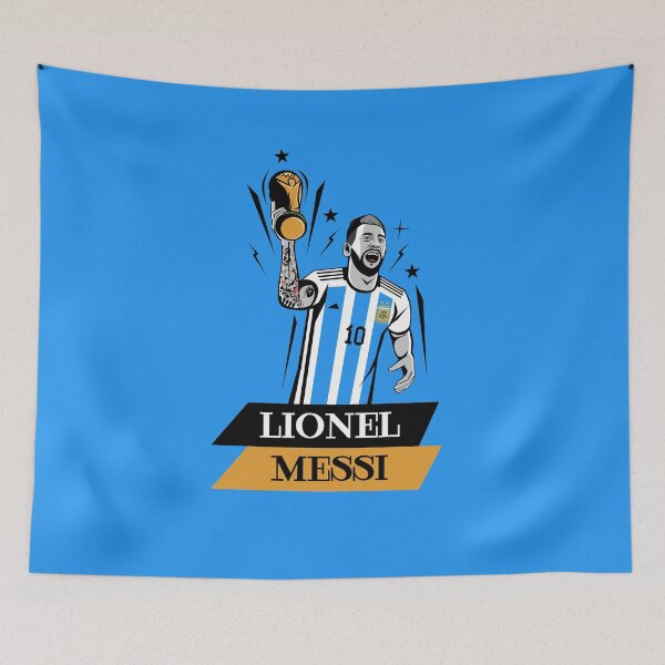 Item preview, LM #10 with Trophy - ARG 22 Football designed and sold by LanaIllust.