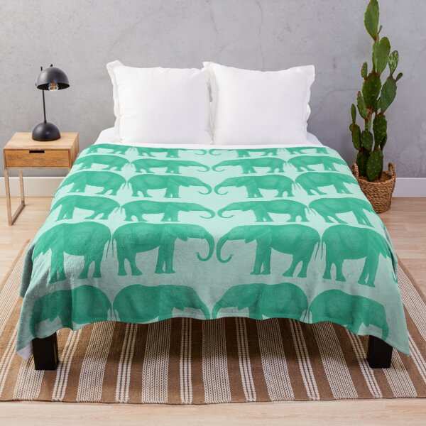 Item preview, The Cute Vintage Retro Aquamarine Green Elephant Pattern on the Light Green designed and sold by IraNiva.