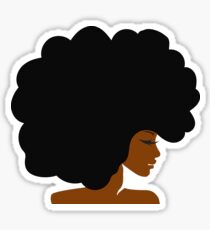 Big Curly Afro Natural Hair Black Woman Sticker