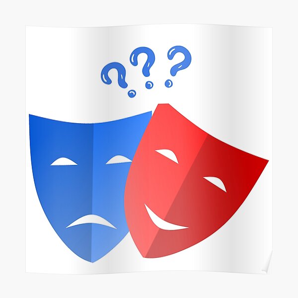 "sad and happy masks" Poster for Sale by Afnan2019 Redbubble