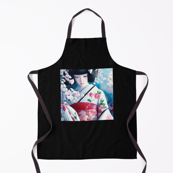 Item preview, Japanese Geisha Anime in a Kimono with Sakura Flowers designed and sold by BigLoro.