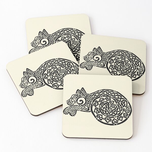 Item preview, Celtic Cat 19 Black on Ivory designed and sold by ingridthecrafty.
