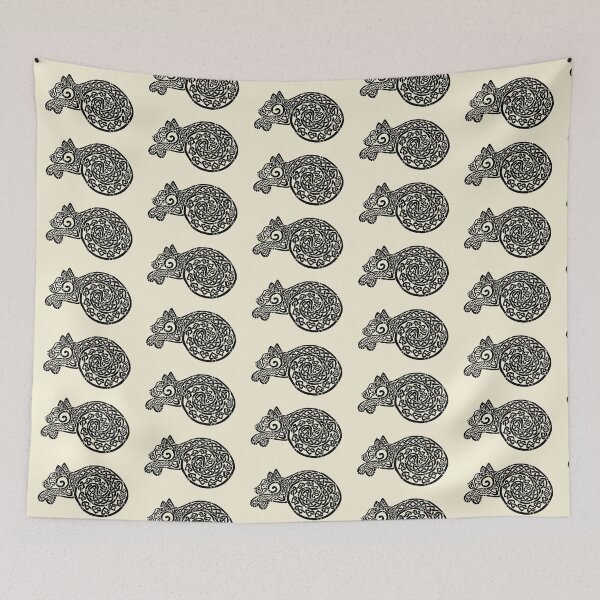 Item preview, Celtic Cat 19 Black on Ivory designed and sold by ingridthecrafty.