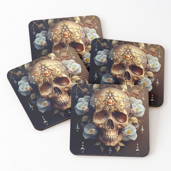Item preview, Golden and botanic skull #009 designed and sold by Anas Xenophon.