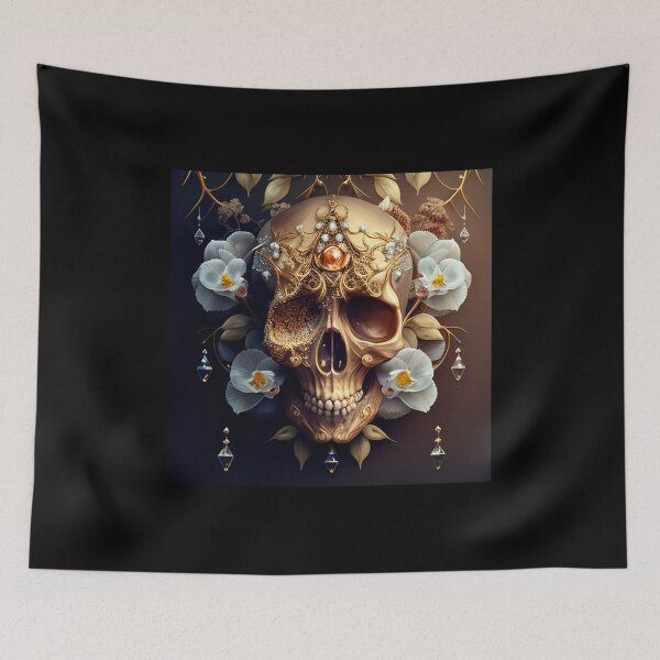 Item preview, Golden and botanic skull #009 designed and sold by Anas Xenophon.