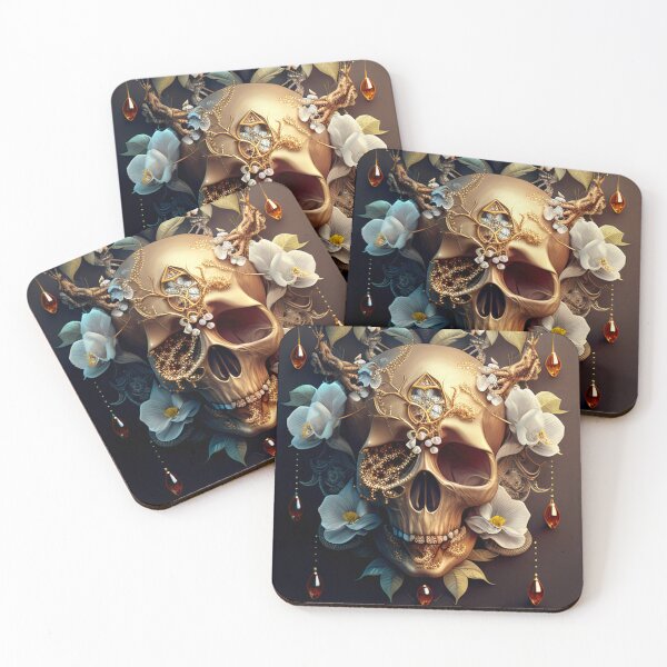 Item preview, Golden and botanic skull #0010 designed and sold by Anas Xenophon.