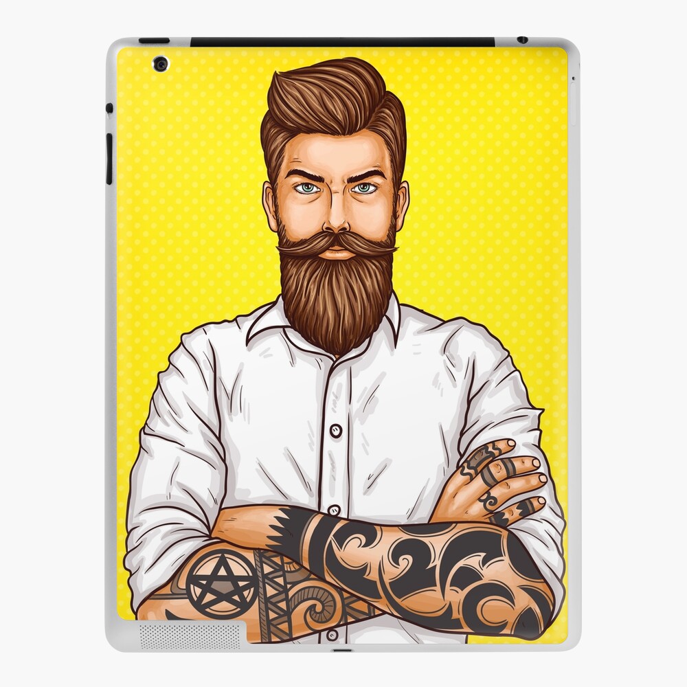 Hipster bearded tattoo man
