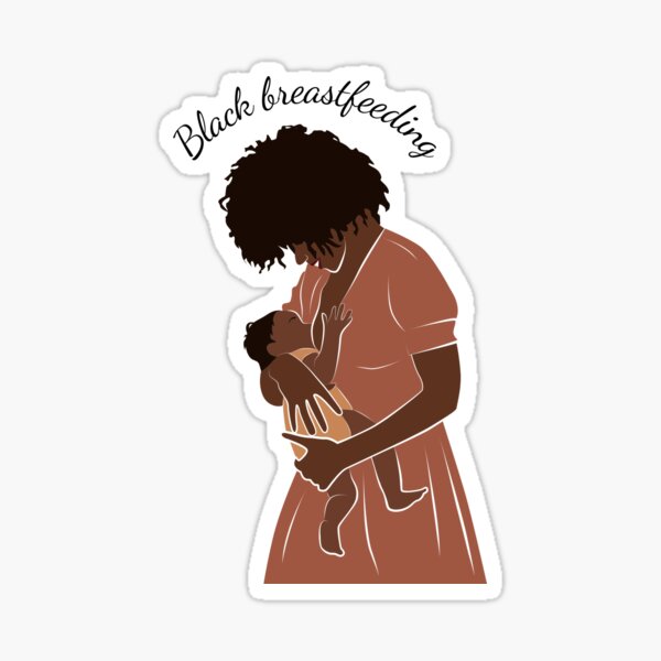 Item preview, black breastfeeding  | Black mom breastfeeding nursing baby | African american lactation gift designed and sold by Gaudeliy.