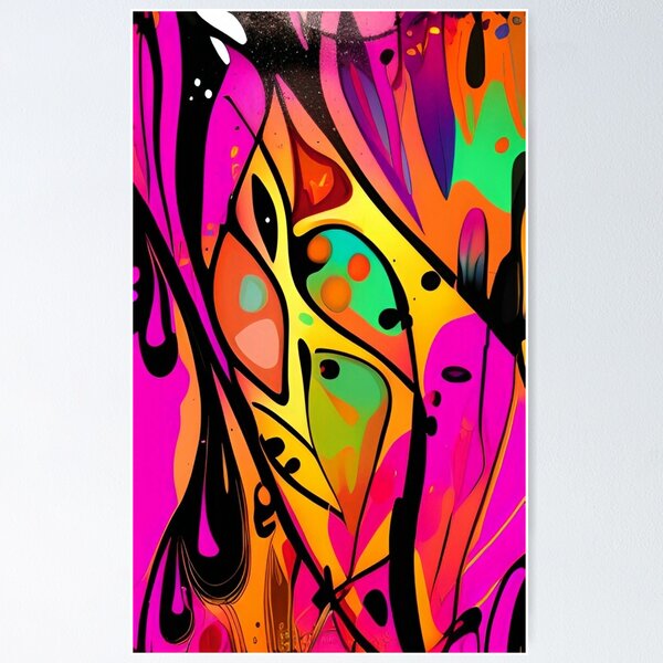 Item preview, Colorful Abstract Psychedelic Splatter Paint Design designed and sold by bandjdesigns.