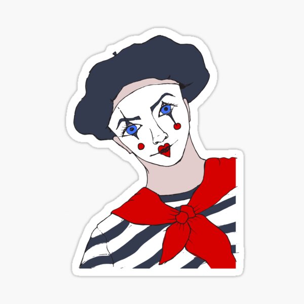 A Mime Artist Sticker For Sale By Tolarlei Redbubble