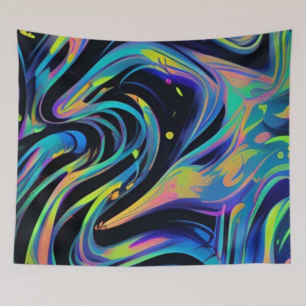 Item preview, Colorful Abstract Psychedelic Splatter Paint Design designed and sold by bandjdesigns.