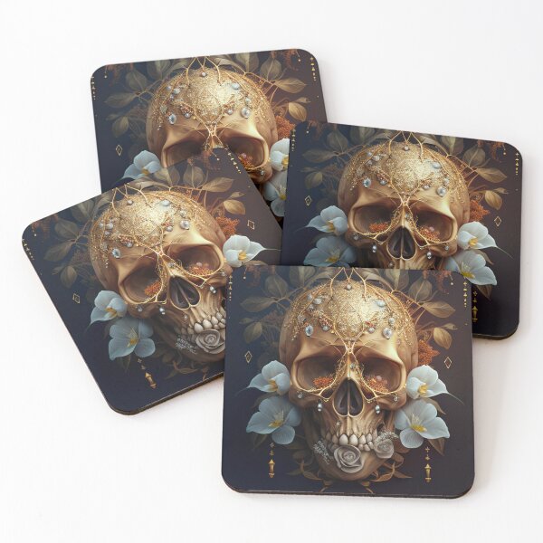 Item preview, Golden and botanic skull #0011 designed and sold by Anas Xenophon.
