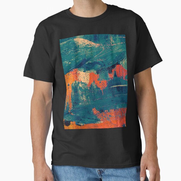 Aperçu de l'œuvre Conception de peinture d'art abstrait sarcelle et orange créée et vendue par Basma Store.