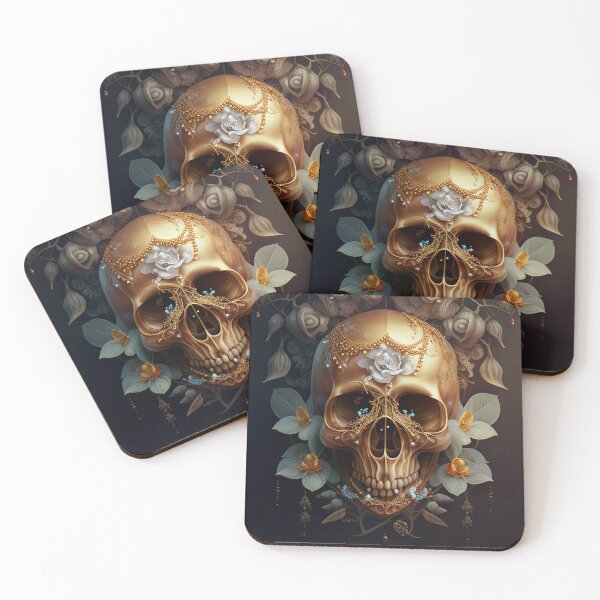 Item preview, Golden and botanic skull #0012 designed and sold by Anas Xenophon.