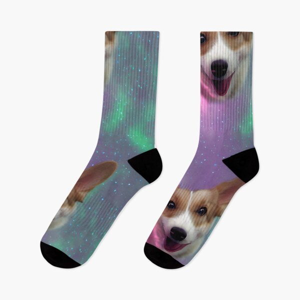 Item preview, Happy Northern Lights Corgi - Seamless Pattern designed and sold by Chubuter.