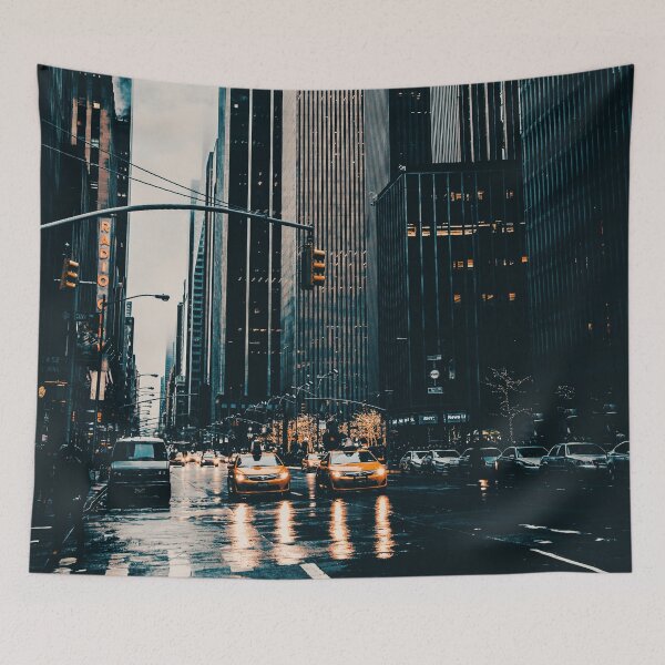 Item preview, New York taxi on the city streets on a rainy day designed and sold by fowons.