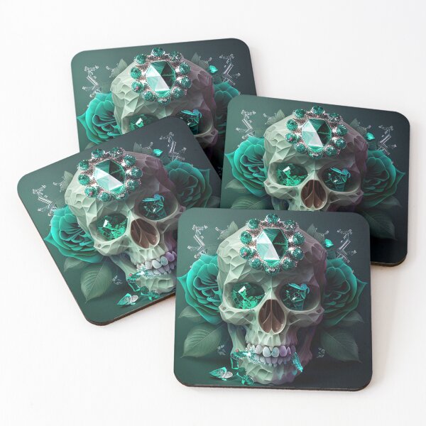 Item preview, Emerald and botanic skull #001 designed and sold by Anas Xenophon.
