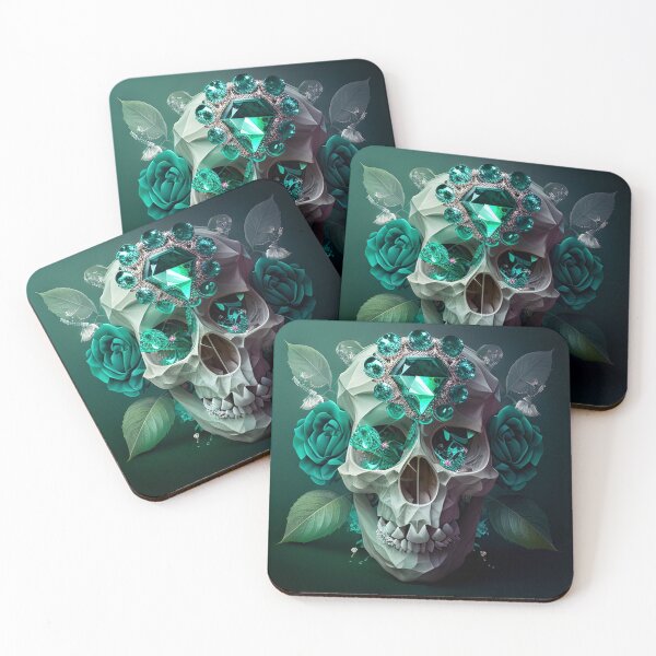 Item preview, Emerald and botanic skull #002 designed and sold by Anas Xenophon.