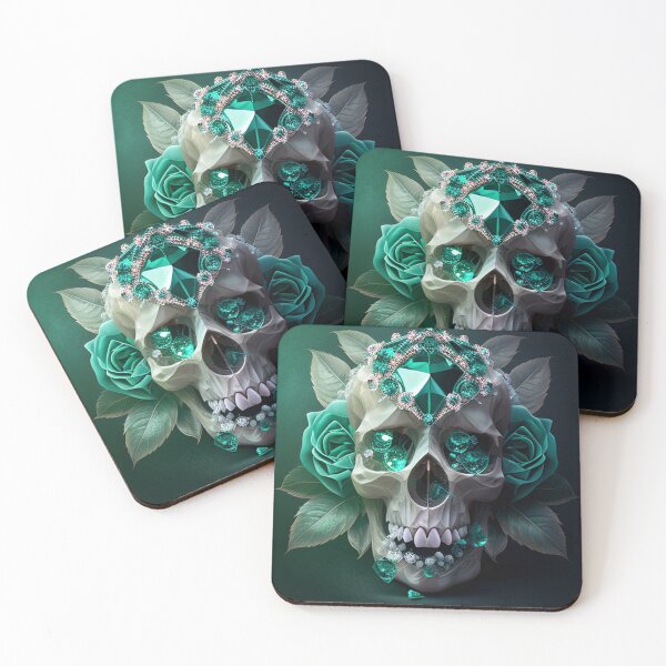 Item preview, Emerald and botanic skull #003 designed and sold by Anas Xenophon.