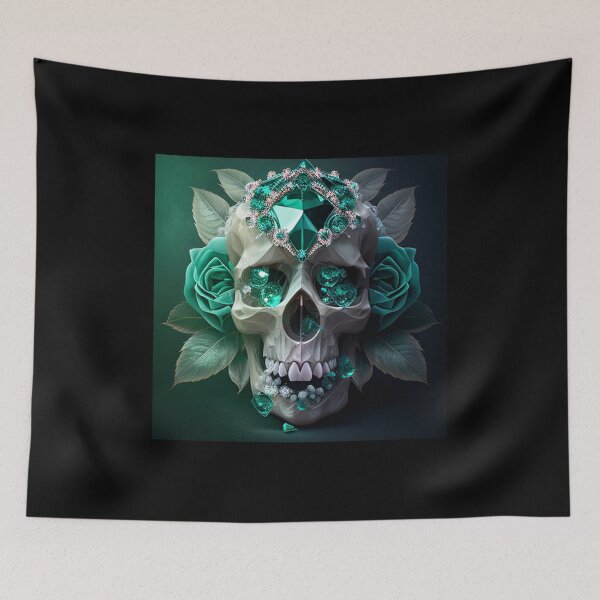 Item preview, Emerald and botanic skull #003 designed and sold by Anas Xenophon.