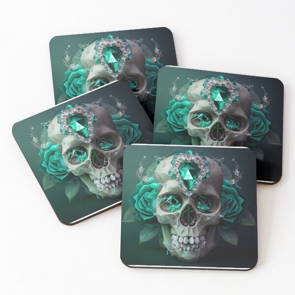 Item preview, Emerald and botanic skull #004 designed and sold by Anas Xenophon.
