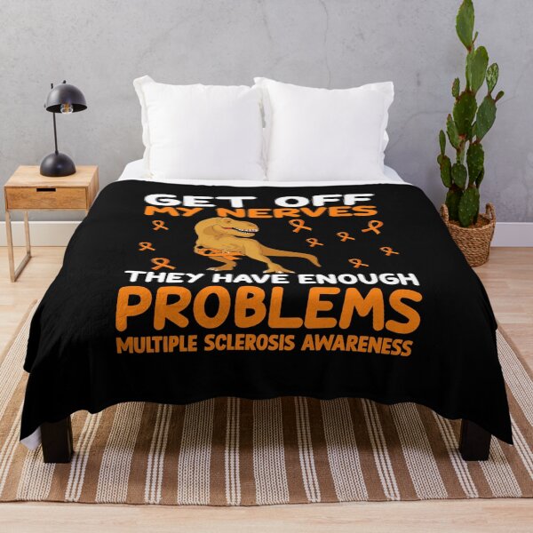 Item preview, Dinosaur Multiple Sclerosis: Get Off My Nerves They Have Enough Problems | Orange Ribbon designed and sold by AMINE  ★★★★★.