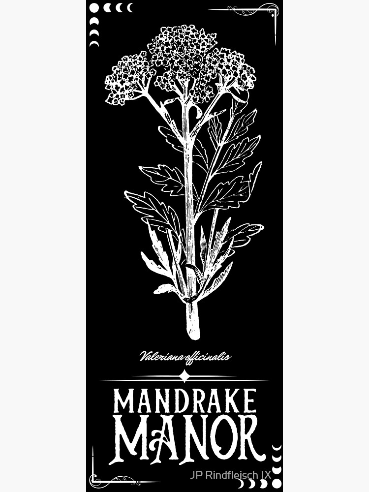 Mandrake Manor Bookmark White Valerian Sticker For Sale By Johncheshire Redbubble 
