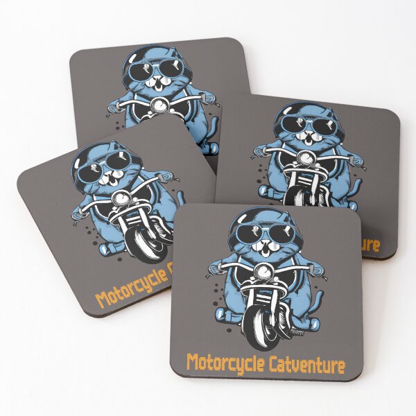 Item preview, Motorcycle Catventure - Vintage and Funny Blue Cat on a Motorcycle designed and sold by LV-creator.