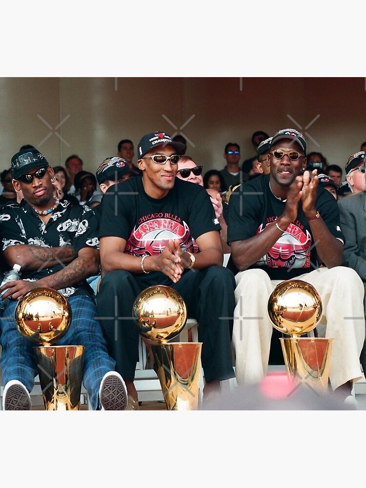 Dennis Rodman, Michael Jordan and Scotti Pippen