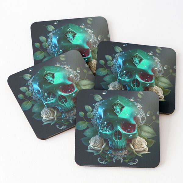 Item preview, Emerald and botanic skull #005 designed and sold by Anas Xenophon.
