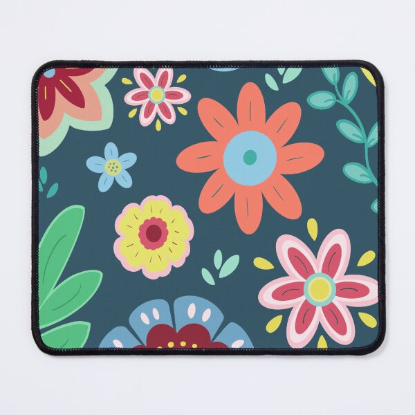 Happy Flowers at Night Mouse Pad