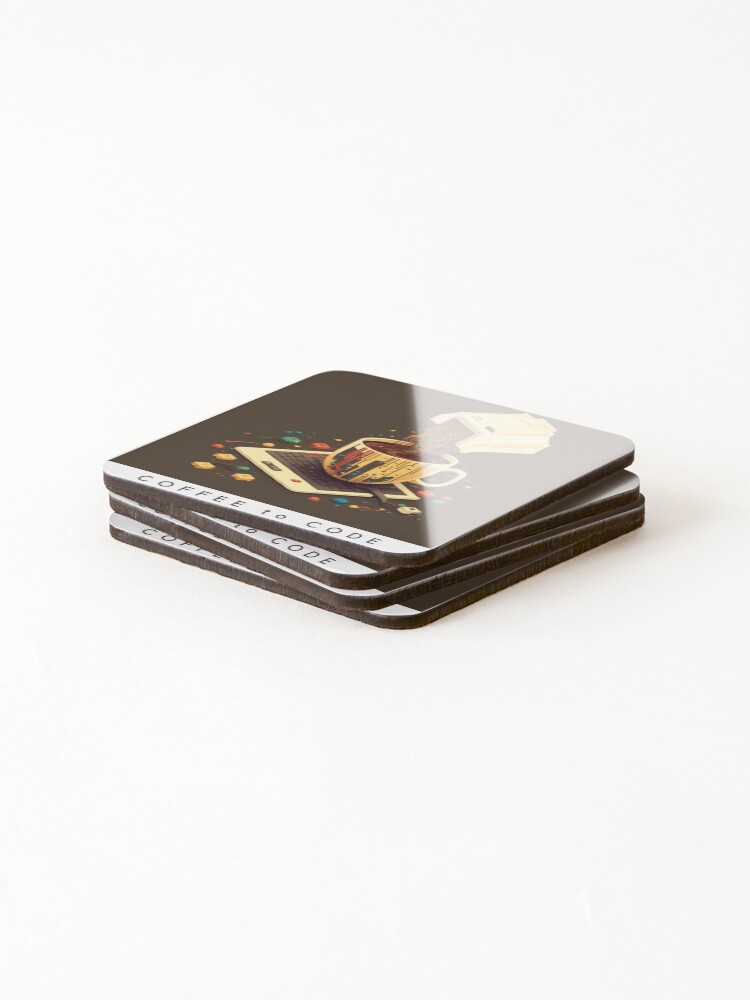 Thumbnail 4 of 5, Coasters (Set of 4), Programming: turning coffee into code designed and sold by andreipopescu.