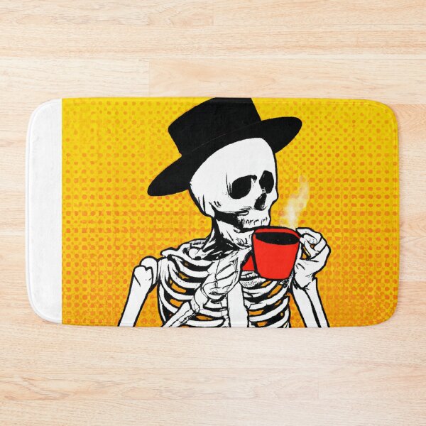 Item preview, SKELETON DRINKING COFFEE designed and sold by SpongyDesings.