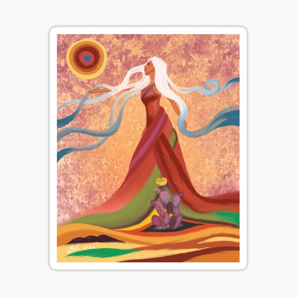 Desert Queen Aloe Digital Art of Magical Creature Sticker