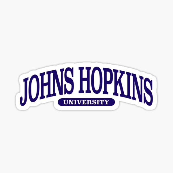 "johns hopkins serif font curved " Sticker for Sale by scollegestuff