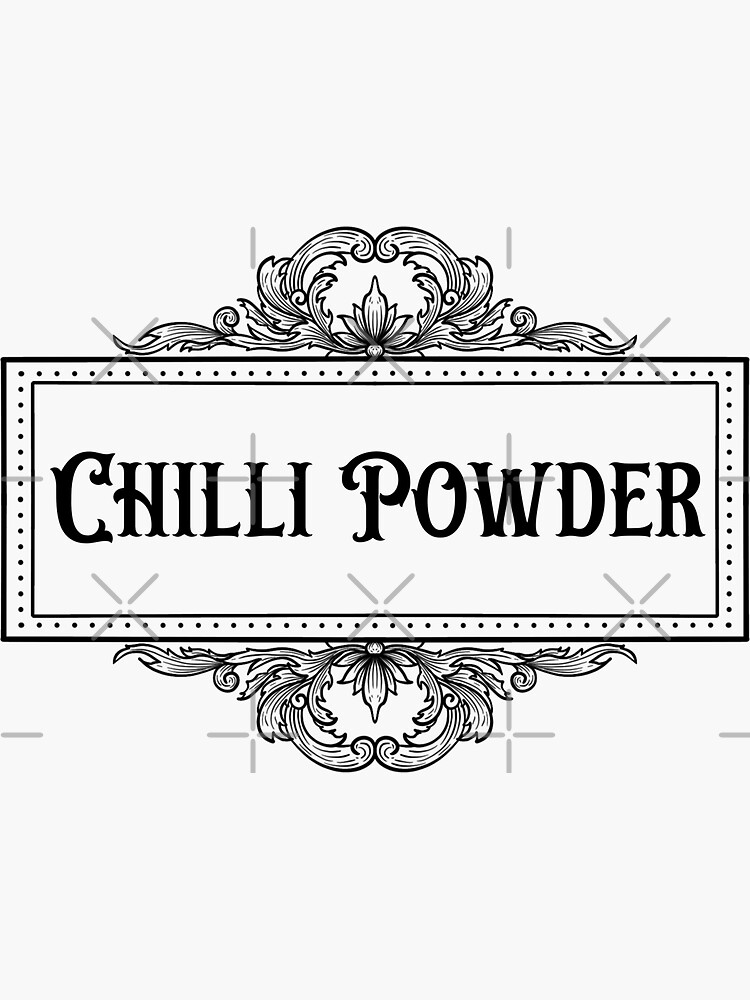"Chilli Powder Label" Sticker for Sale by sudemoreira Redbubble