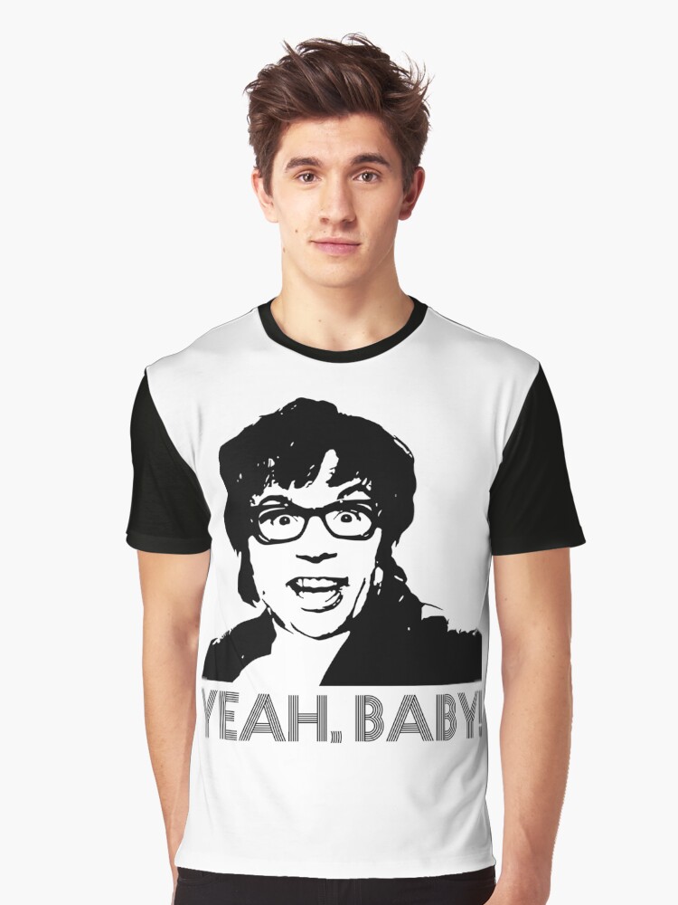 austin powers yeah baby graphic t shirt by martianart redbubble