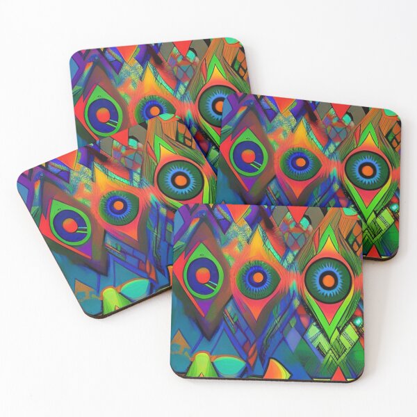 Item preview, Colorful Abstract Psychedelic Geometrical Splatter Paint Pattern Design designed and sold by bandjdesigns.