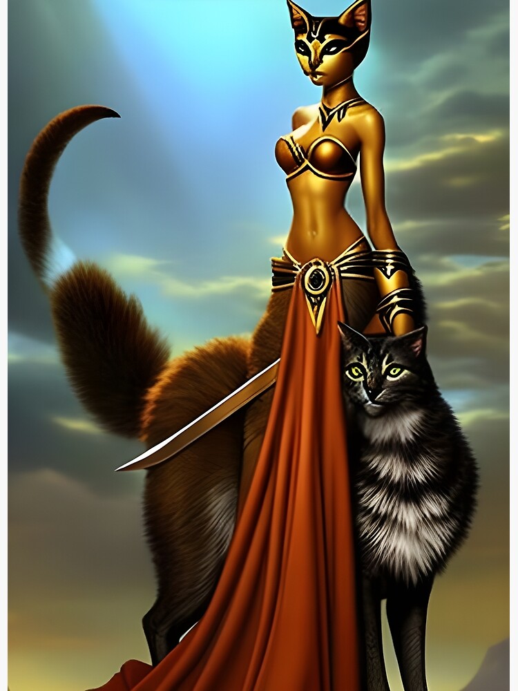 Bastet Human Version' Poster, picture, metal print, paint by Nayara  Guimarães