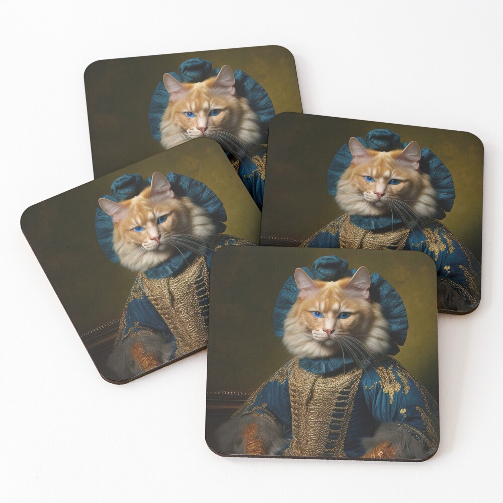 Coaster Set, Cat Coasters, Vintage Victorian Kittens, Cat Lover Gift