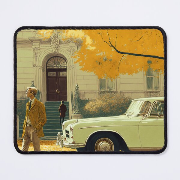 Item preview, Mature Engineer guy standing in front of his retro car designed and sold by osssoconcept.