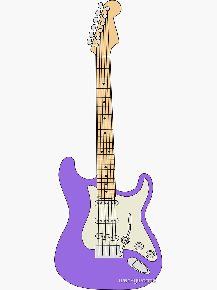 "Pastel Purple Electric Guitar" Sticker for Sale by wackyworms Redbubble