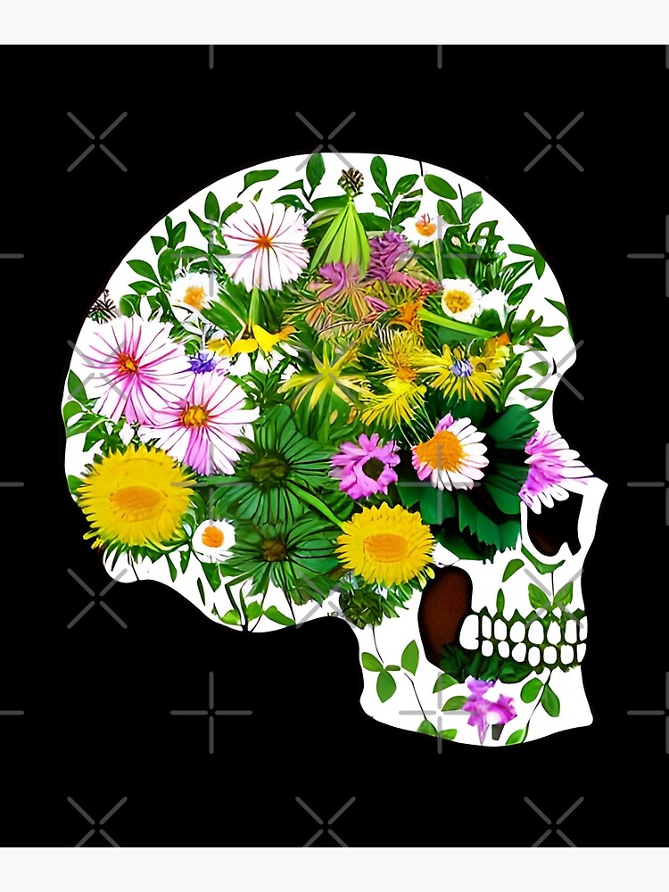 "Flowers growing out of skull" Poster for Sale by gramizzia Redbubble