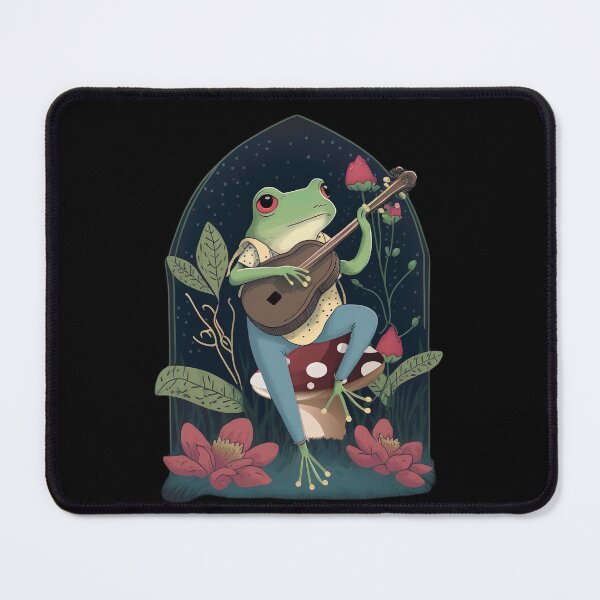 Item preview, Cottagecore Aesthetic Frog Playing Banjo on Mushroom Cute Vintage - Goblincore Farmer Toad in Garden - Dark Academia Aesthetic Froggy - Emo Grugne Fairycore Foggie designed and sold by nicestr.