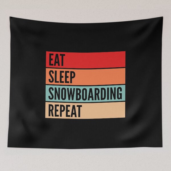 Artikelvorschau, Eat Sleep Snowboarding Wiederholen entworfen und verkauft von cybersilverhand.