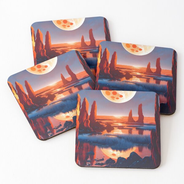Item preview, Lake with copper moon designed and sold by ElLocoMus.