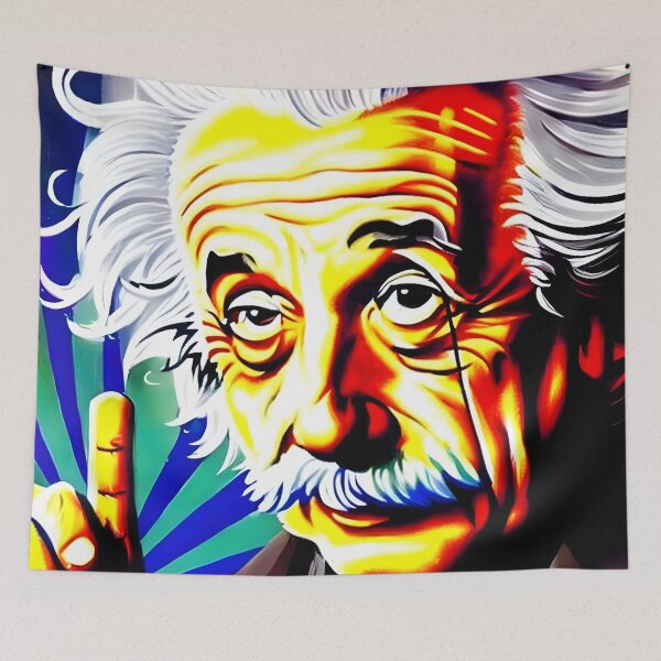 Item preview, Colorful Portrait of Albert Einstein - Vibrant Artwork for Science and Art Lover designed and sold by ElLocoMus.
