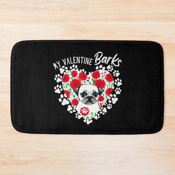 Item preview, My Valentine Barks Valentine's Day Paw and Puppy Dog Design in white for the Young and Patterned Heart and Love Collectors designed and sold by tranquilbeach.