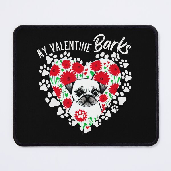 Item preview, My Valentine Barks Valentine's Day Paw and Puppy Dog Design in white for the Young and Patterned Heart and Love Collectors designed and sold by tranquilbeach.