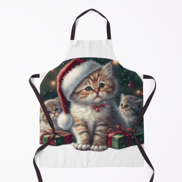 Item preview, Santa Kitten in snow , Christmas three Cats . designed and sold by Suzan⭐⭐⭐⭐⭐ (1548).
